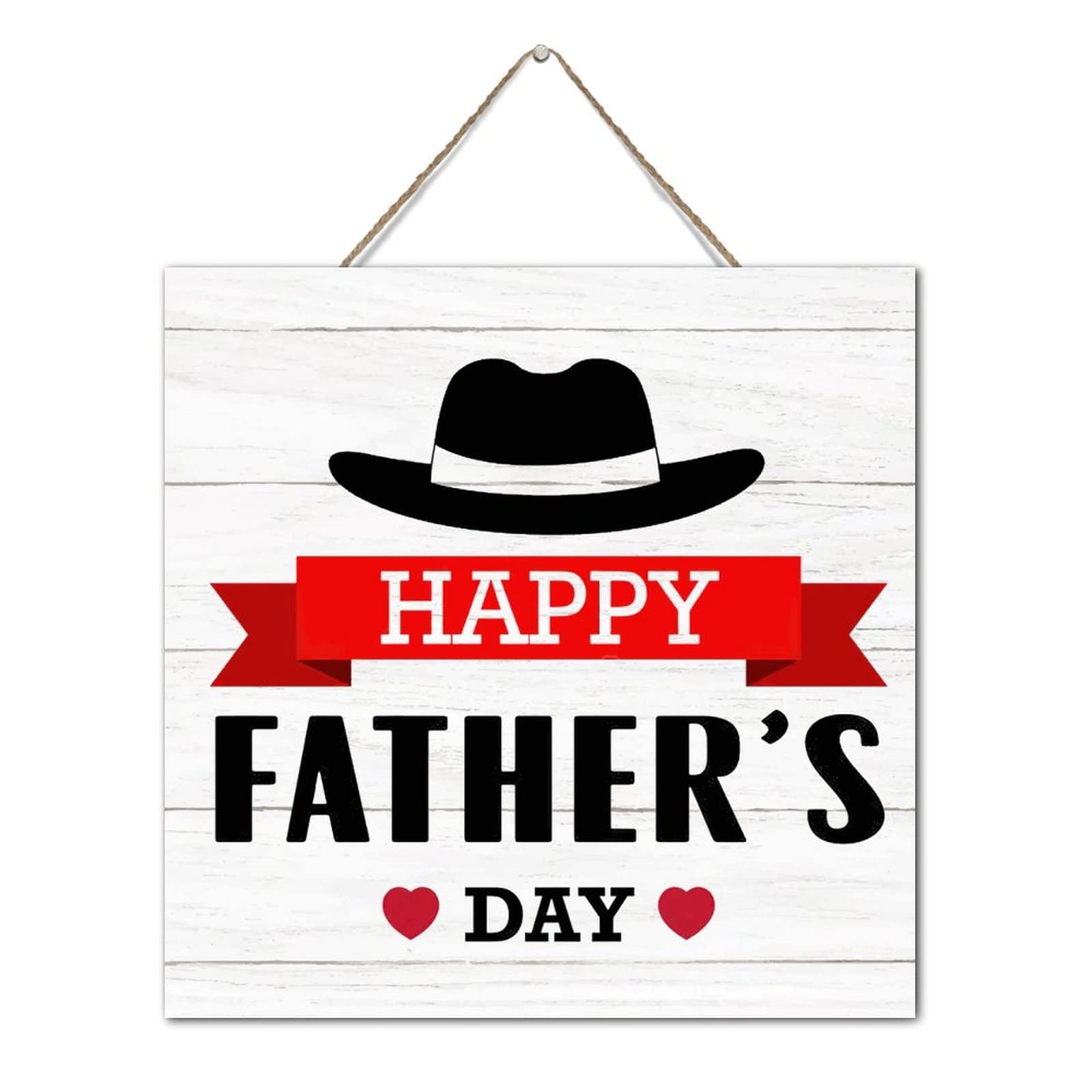 Panneau rustique en bois peint citations décoratives Happy Father's Day 30cm