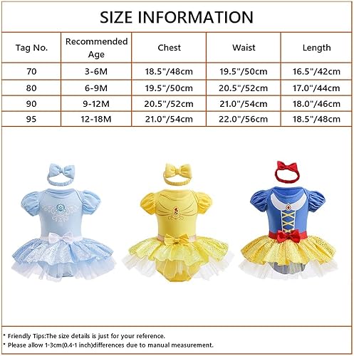 Miniatura 5 de HOIZOSG Disfraz de princesa para bebé y niña, traje de cumpleaños, vestido tutú con diadema para Halloween, fiesta de Navidad