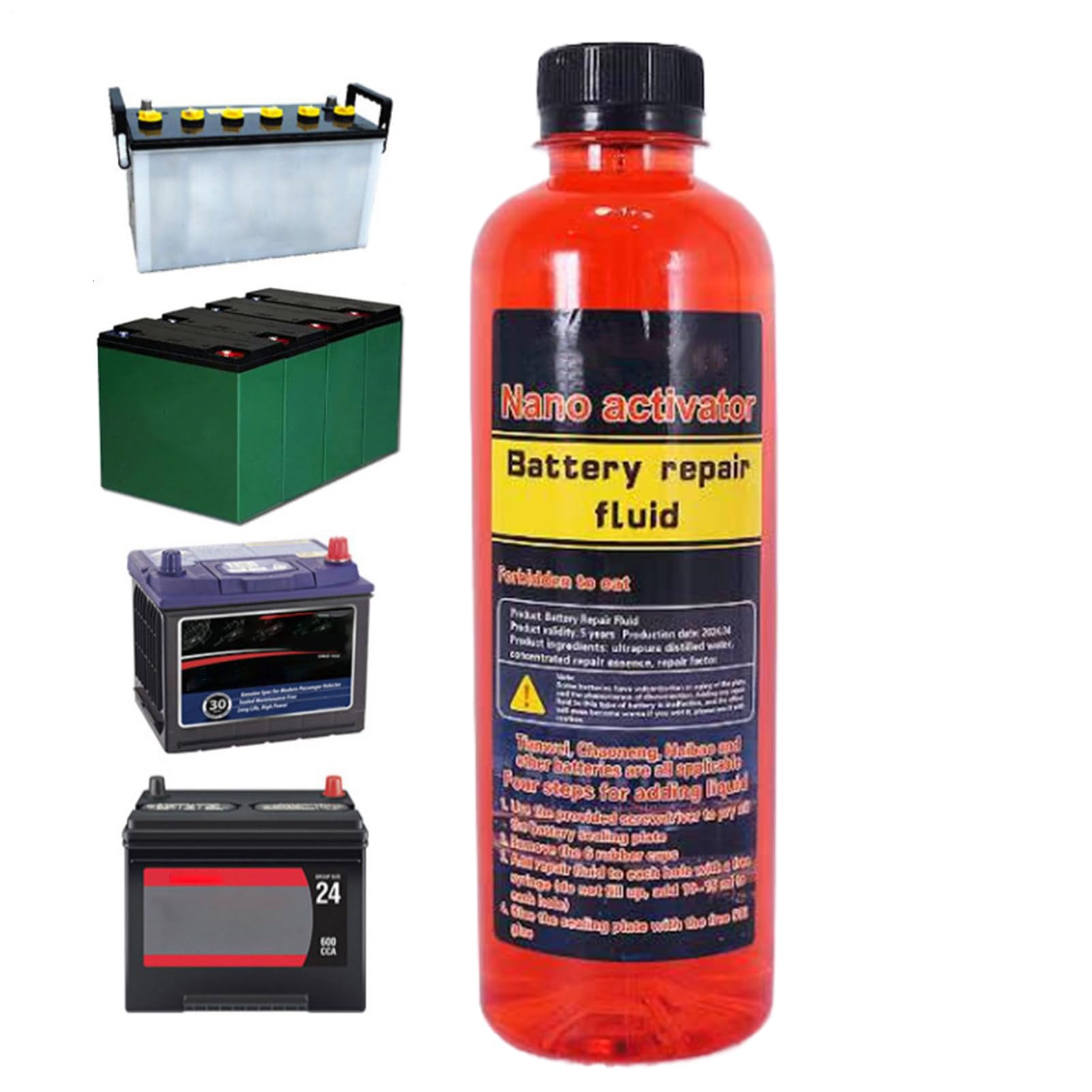 Additivo per riparazione della batteria – 500 ml | Reviver per batteria auto per veicoli automobilistici con facile utilizzo, per meccanici, garage, manutenzione di interni e esterni, soluzione per la