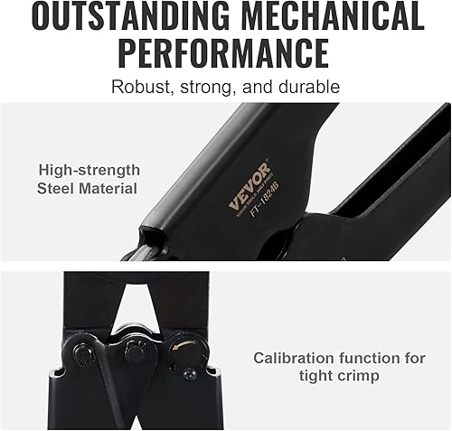 Miniatura 4 de VEVOR PEX - Herramienta de crimpado PEX, herramienta de crimpado de cobre PEX de doble cabezal para anillos de crimpado de cobre PEX de 12 y 34