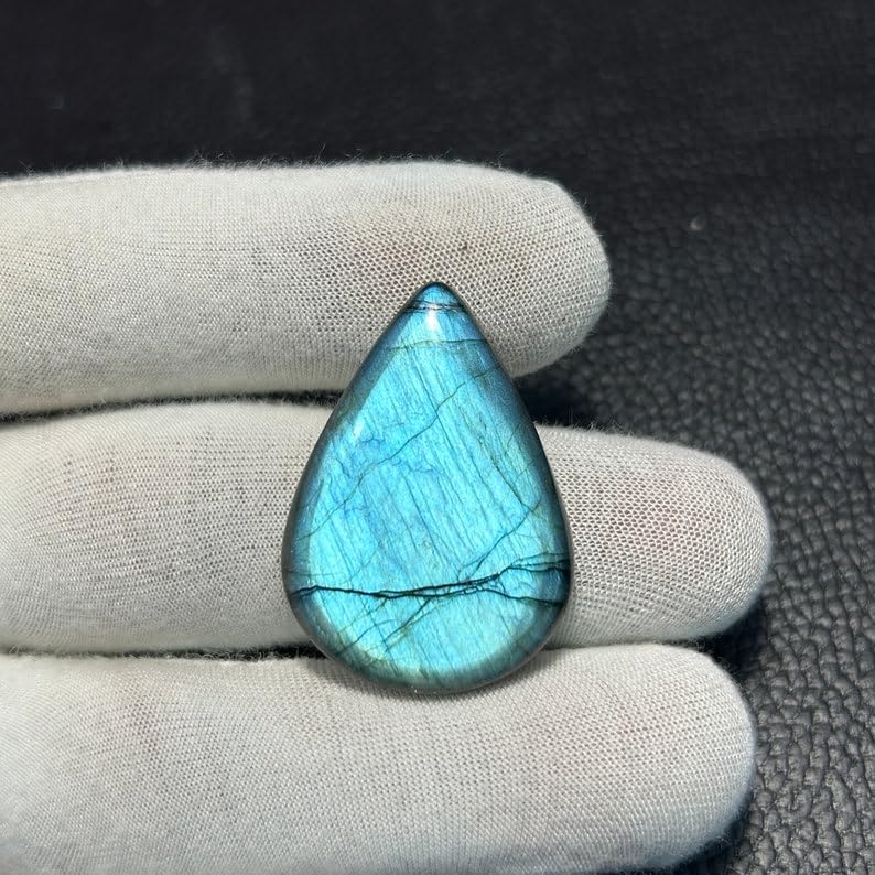 Spectrolite labradorite poire 35x25mm pour création de bijoux DIY
