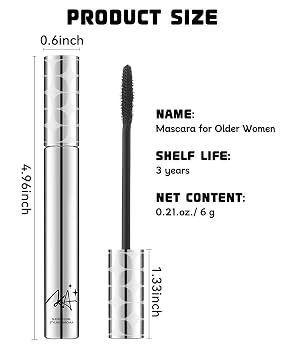 Mascara for Older Women 60 Plus, 2Pcs Waterproof Mascara Volume and Length