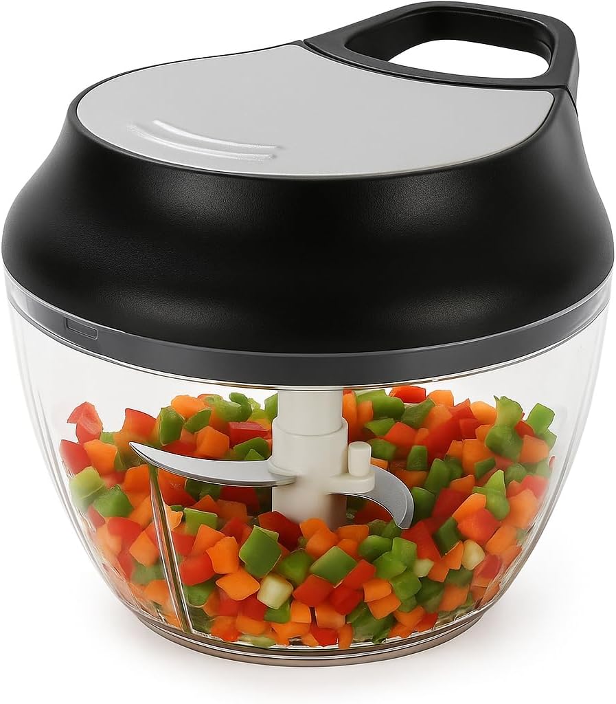 手動ガーリックミンサーチョッパー &ndash; ツイストリッドとステンレススチールブレード付きのコンパクトなハンドヘルドガーリックプレス &ndash;