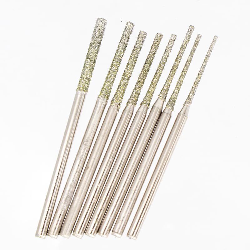Jade Drill bit, Ceramic Tile Hollow Repair Drill bit, Emery Drill Tool, Rotary Tool Shape Diamond Drill Bits Rotary Diamond Burr Set Punch Drill bit Tool, 8-piece Set