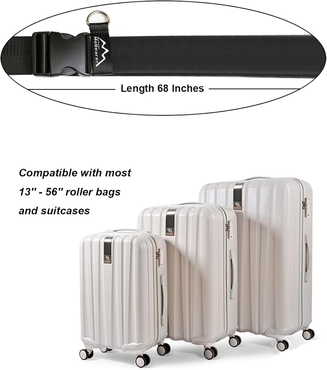 MoBearer Car Seat Travel Belt Adjustable Car Seat Travel Strap to Convert Kid Car Seat and Carry-on Luggage into an Airport Car Seat Stroller Safe Travel Solution for Transport Car Seat (BLACK, LARGE) : Baby