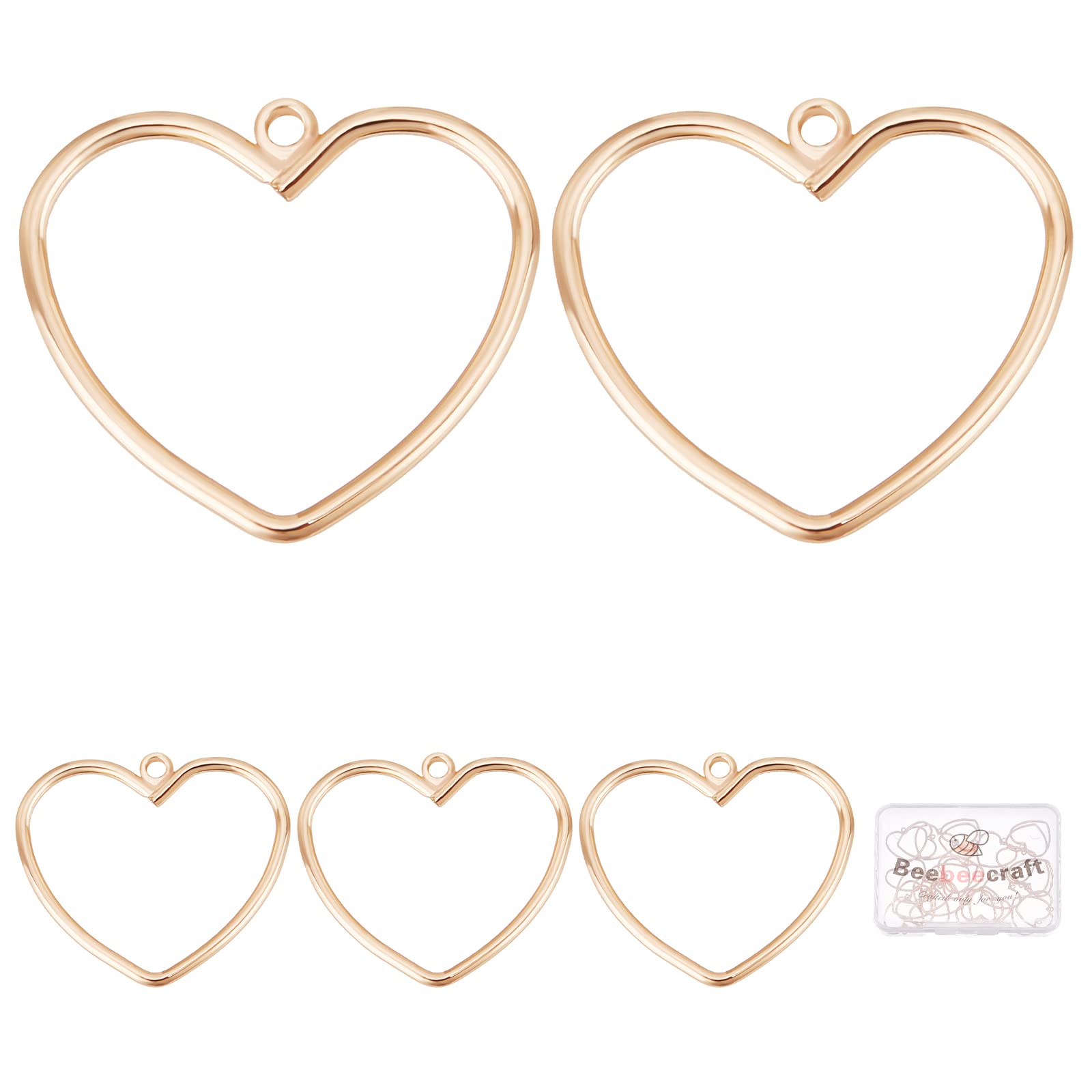 Beebeecraft10Pcs/Box Valentine s Day Heart Charms
