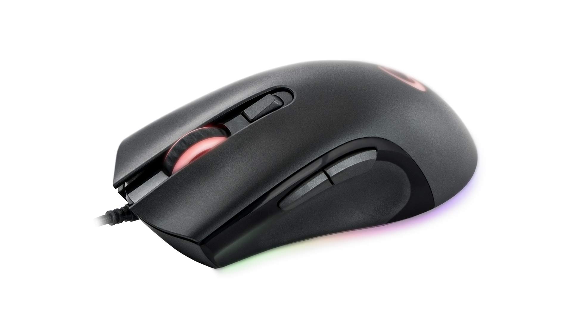 Qpad Pro Gaming Maus, Computermaus für PC, Laptop, Computer, Mac, MacBook, Optical Mouse mit optischem Sensor für FPS Spiele, 12.000 DPI, LED Beleuchtung, kabelgebunden (Wired), USB, Schwarz, DX120