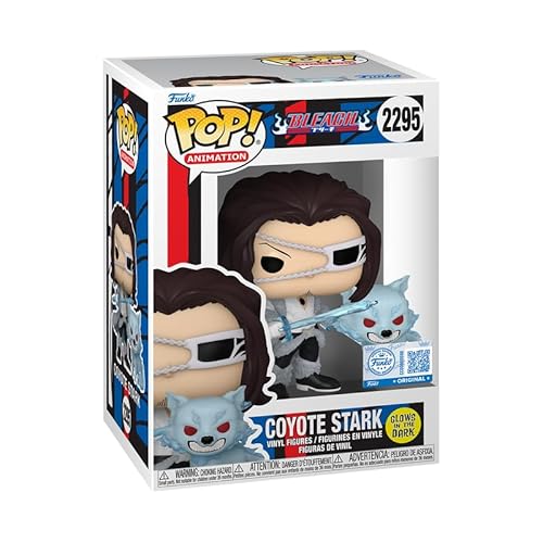 Funko POP! Animation Bleach Coyote Stark with Wolf Buddy, Glow in The Dark Exclusive, #2295, 3.9 and 1.8 Inch Vinyl Figures