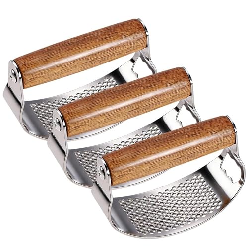 hoehew Stainless Steel Garlic Presser, 2026 Upgraded Garlic Press Rocker, Mincer Garlic Crusher with Peeler, Wide Handle Innovative Garlic Chopper Mincer Crusher Grinder Masher