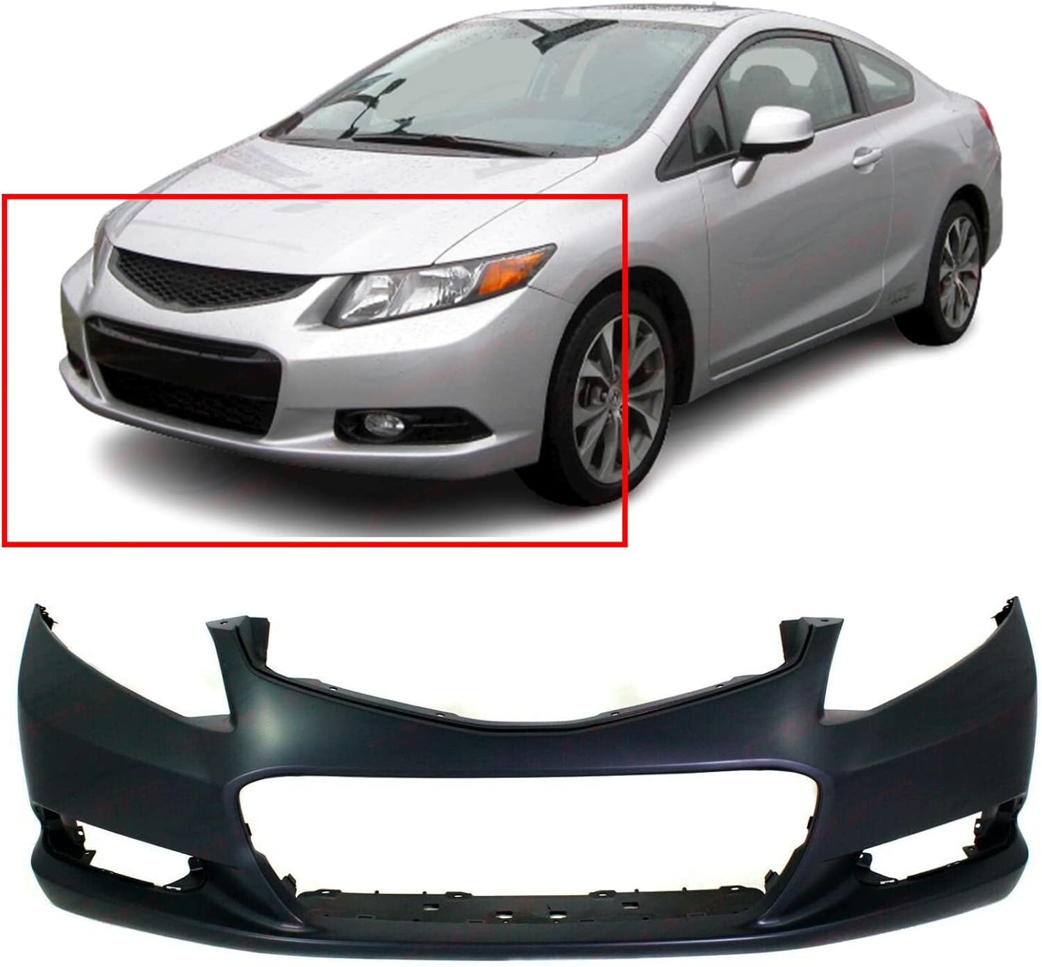 FitParts Compatible with Front Bumper Cover Fascia 2012