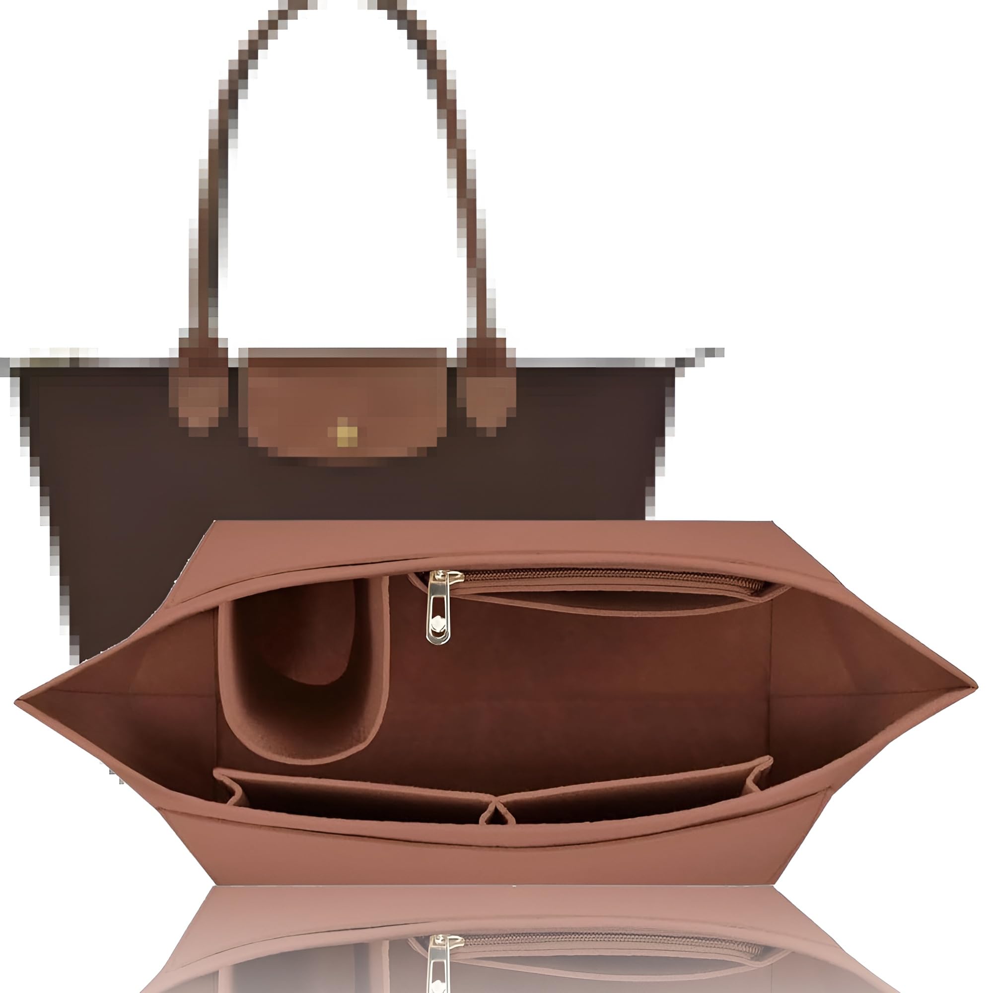 Shengruili Organizer für Longchamp Tasche-M,Multi-Pocket Felt Handbag Organizer,HandtaschenOrganizer,Folding Tote BagOrganizer,PurseOrganizer,FilzOrganizer für Taschen