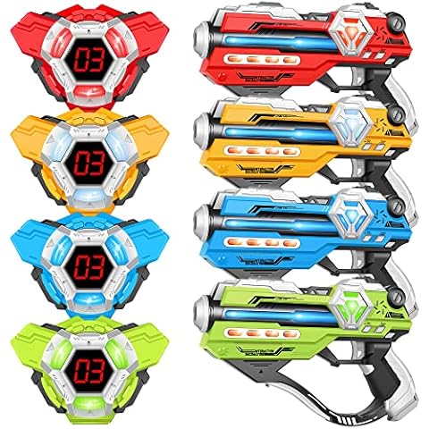 Laser Tag Guns Set of 4 Laser Tag Guns with Digital LED Score Display Vests,Gifts for Teens and Adults Boys & Girls,Adults and Family Fun,Gift for Kids Ages 8 9 10 11 12+Year Old Boy Cover
