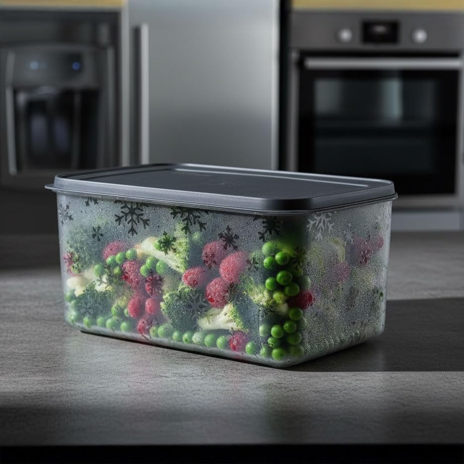Deconox No Frost Silikon Yumuşak Kapalı Saklama Kabı Dondurucu ve Buzluk Saklama Kabı 3150 ml, Kapaklı No Frost Saklama Kabı 3150 Ml, Derin Dondurucu Saklama Kabı 3150 Ml