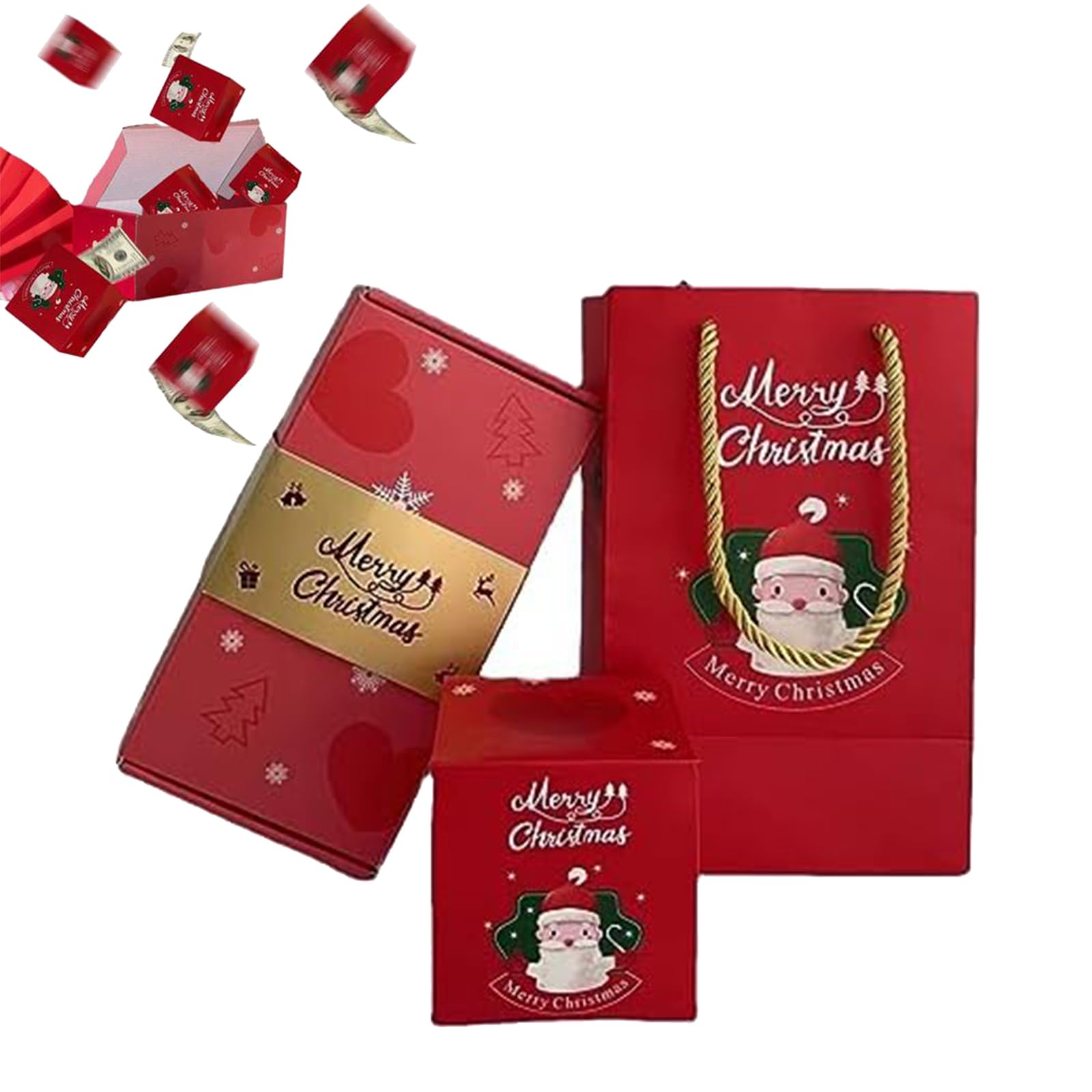 Christmas Surprise Box Gift Box, Creating the Most Surprising Gift, Surprise Gift Bouncing Money Box, Best Wishes Surprise Boxs, Folding Bouncing Red Envelope Cash Gift Box for Christmas -20bounces
