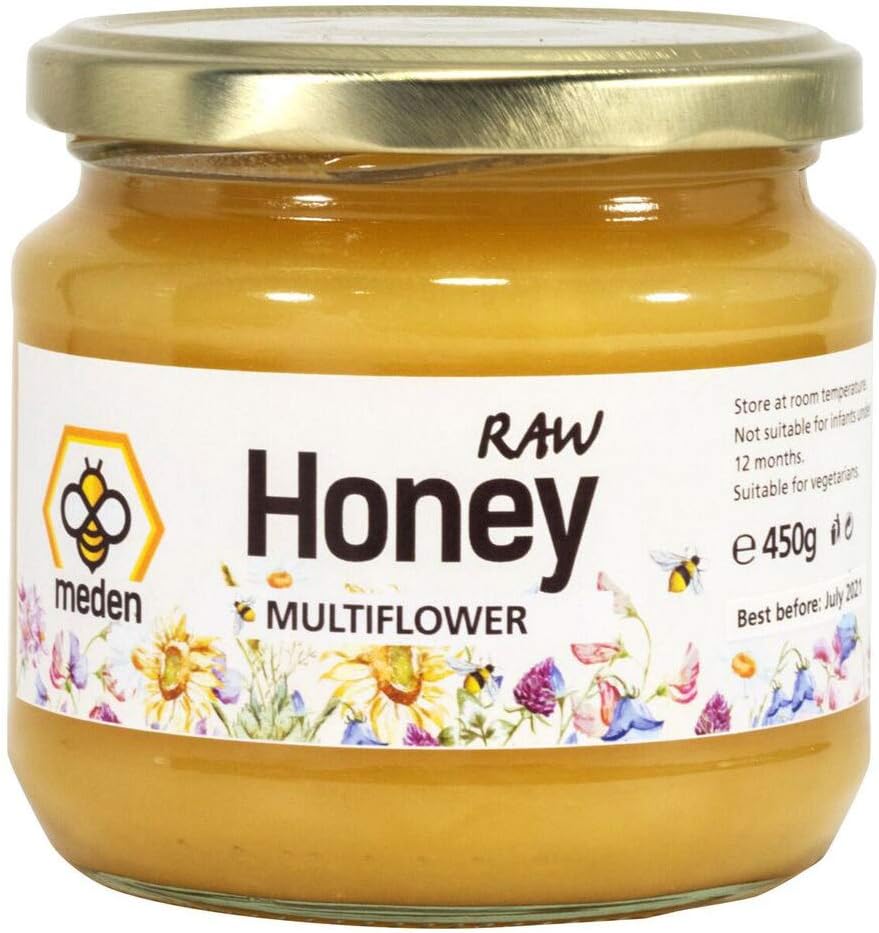 Meden Pure Raw Honey UK Wild Flowers Unheated, Unpasteurized Living