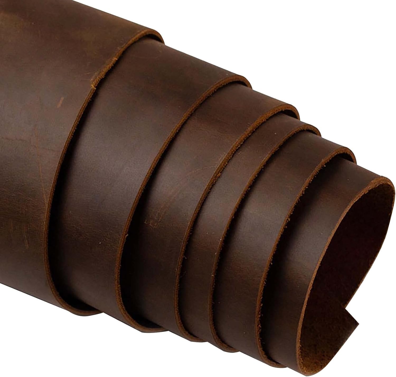 ELW Tooling Leather 5-6 oz (2-2.4mm) Pre-Cut Size 10x30 - Sable Brown Cowhide Full Grain Leathercraft for Holsters, Knife Sheaths, Coasters, Emboss, Stamp, Earrings