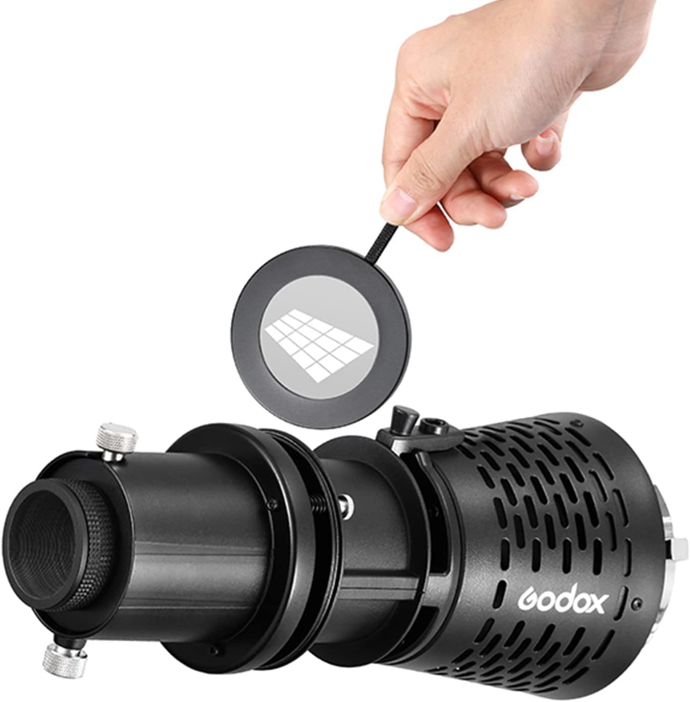 GODOX SA-17 Adattatore con accessorio di proiezione SA-P, diaframma SA-06, set di gobo SA-09-001/002/003, otturatore di inquadratura SA-07 per luce video a luce continua con attacco Bowens