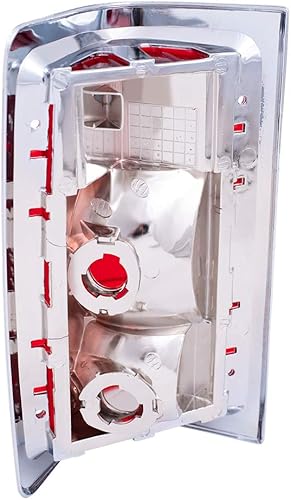 Miniatura 9 de Brock - Juego de luces traseras de repuesto para conductor y pasajero, borde rojo con carcasa cromada, compatible con cargador de camioneta