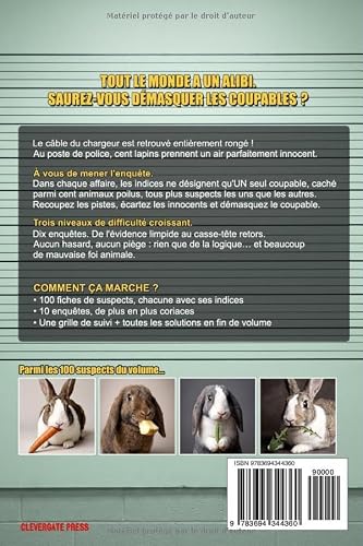 ANIMALIBI - Qui a rongé le câble ?: Casse-tête en couleur pour amateurs de lapins. 100 suspects craquants, 10 énigmes, un seul lapin fautif. – vue 2
