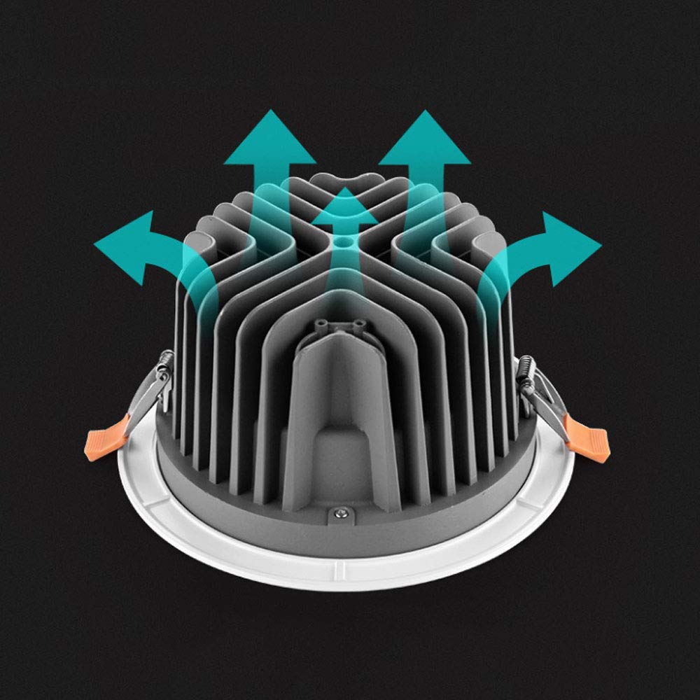 Luces LED empotradas de Techo, focos Integrados neutros, Luces empotradas Modernas, ultrafinas, Redondas, de Aluminio Fundido a presión, con Rejilla Blanca, para Sala de Estar, Dormitorio, Cocina