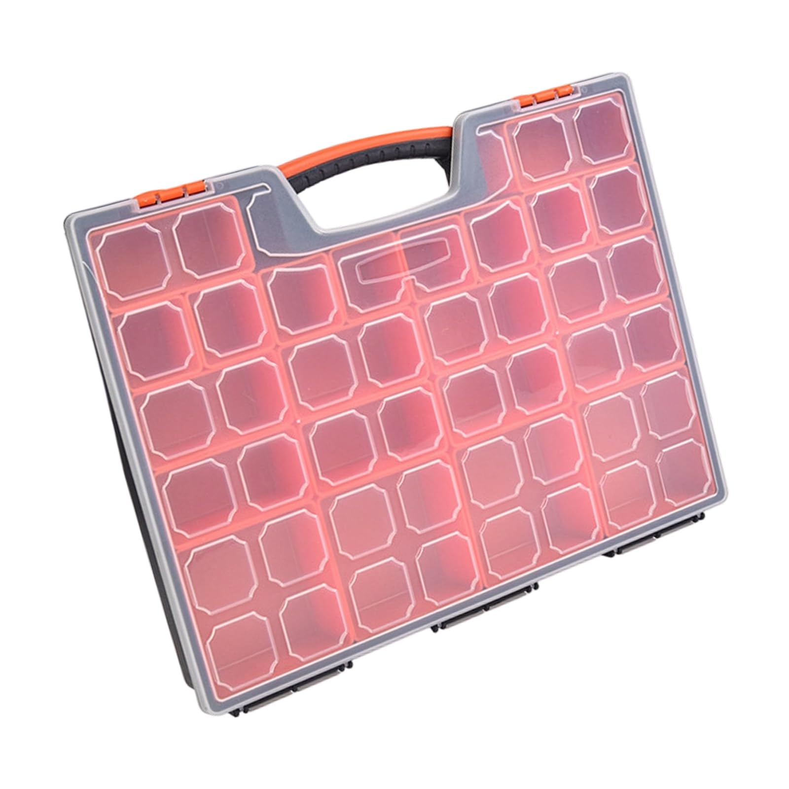 Transparent Portable Tool Box with Customizable Sections Parts Storage Container for Hardware and Craft Supplies Permanent PP Storage Container