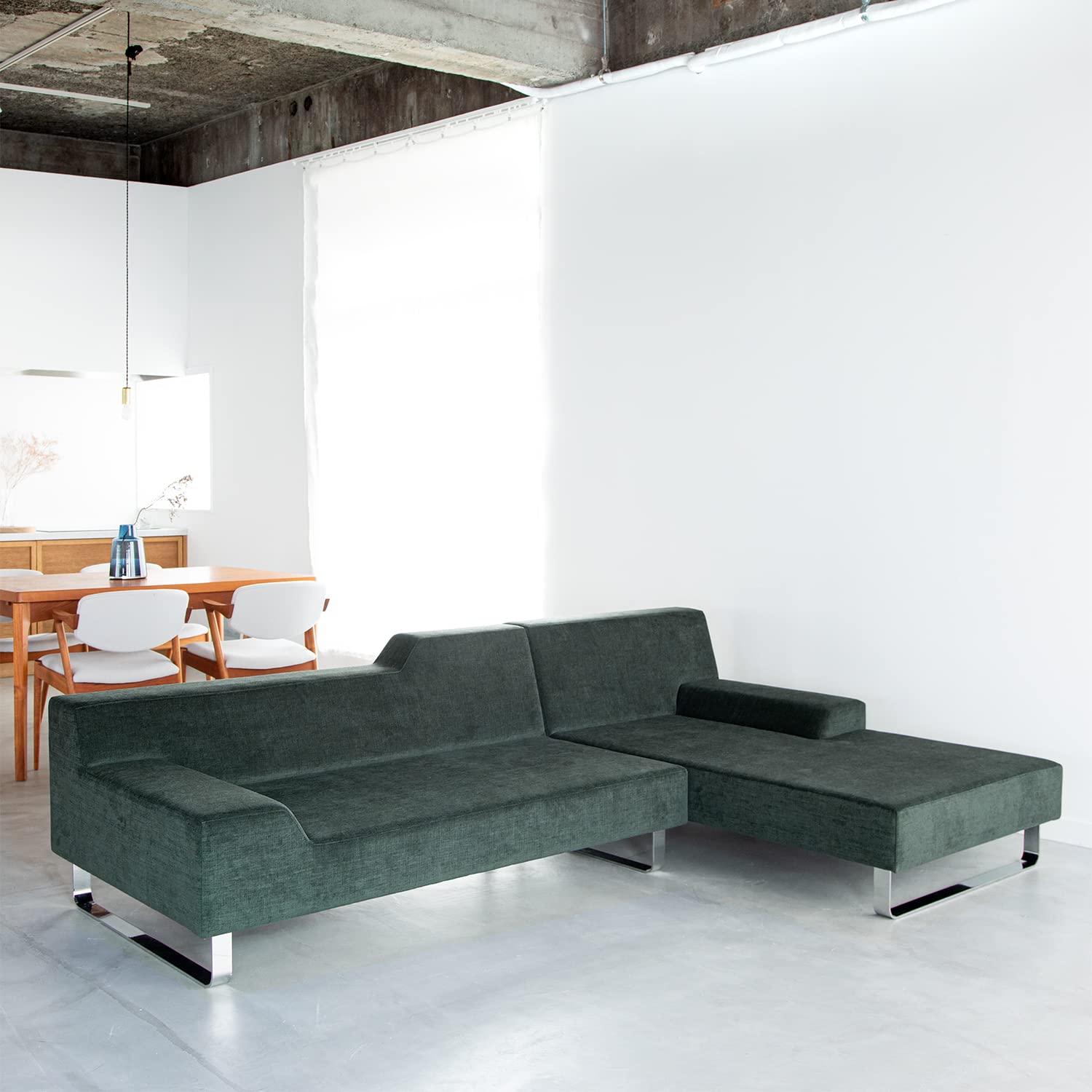 FLANNEL SOFA　ソファ+カウチソファ　SIESTA　ブラック FLANNEL SOFAソファ+カウチソファSIESTAブラック