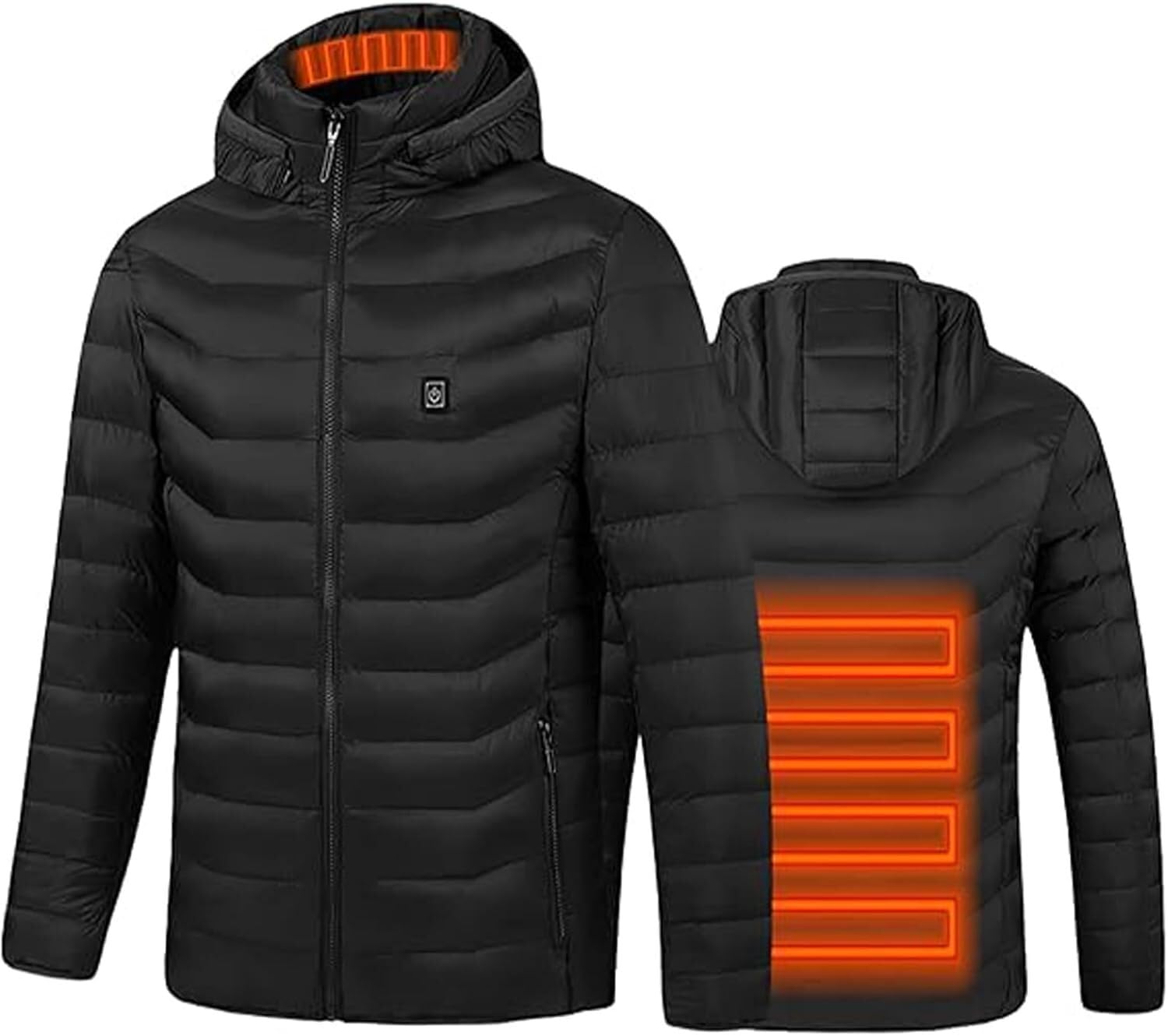 Chaqueta calefactable hombre XL con abrigo calefactable de 2 zonas de calor