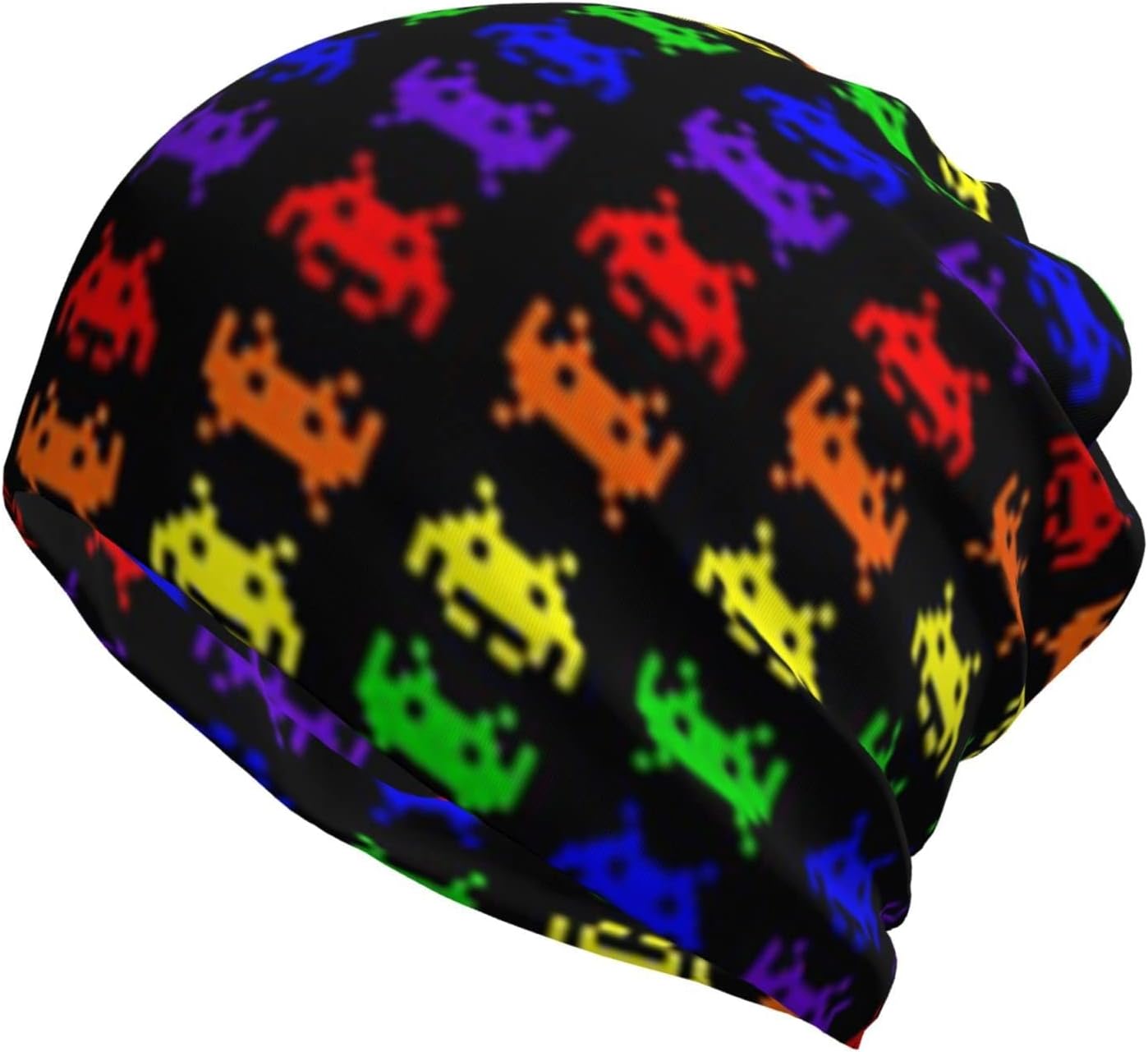 Unisex Beanie Knit Hats Retro Space Invaders Classics Basic Beanie Lightweight Slouch Beanie Hat Warm Slouch Skull Cap for Men Women Boys Girls