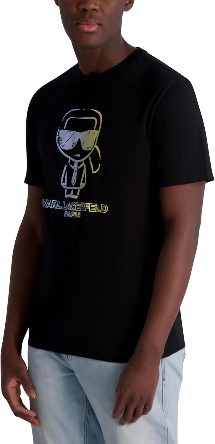 Karl Lagerfeld Mens Short Sleeve Crewneck Pastel Karl Graphic T-Shirt - Image 3