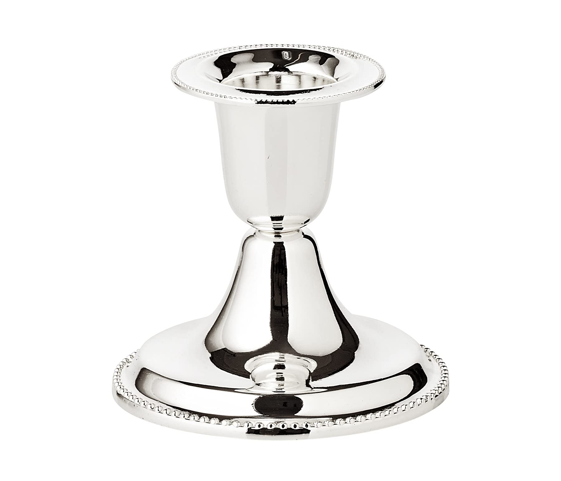 EDZARD Juego de 2 portavelas Perla (h 7 cm) Plateado - Linterna, portavelas para Velas de Palo, diffuseurs de lumière argentés, Deco de Velas con protección contra el deslustre