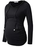 GINKANA Maternity Hoodie Long Sleeves Shirts Casual Maternity Top Pregnancy Sweatshirt Casual Clothes