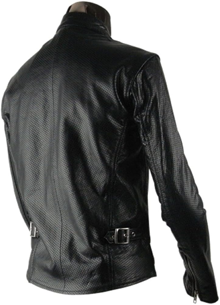 美品HORN WORKS黒メッシュパンチングレザーシングルライダースジャケット Horn Works 本革 メッシュレザー シングルライダースジャケット