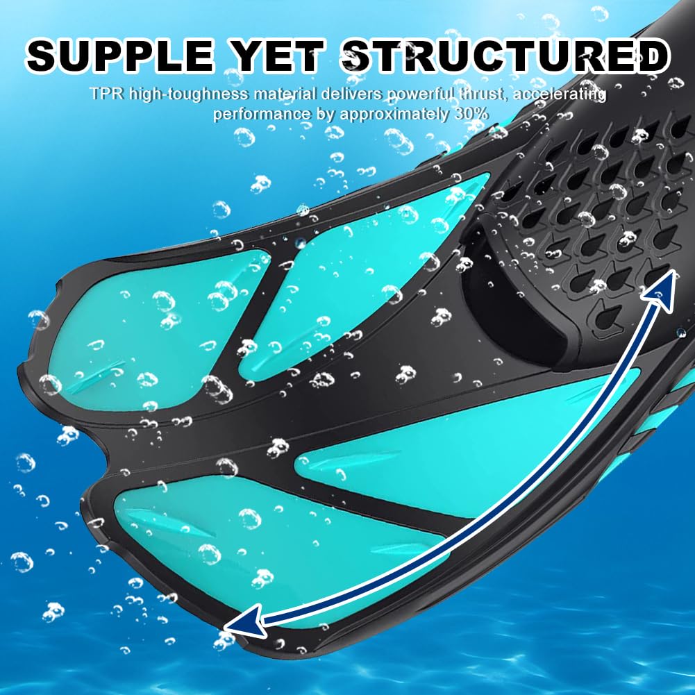 Palmes de natation réglables pour adultes et enfants, palmes de plongée et palmes de plongée, compactes et confortables avec talon ouvert