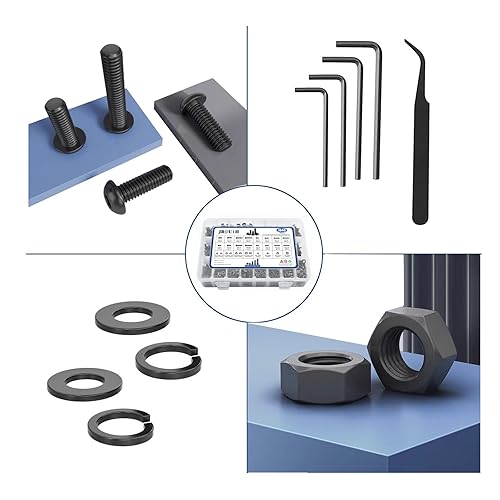 Miniatura 5 de Kit surtido de tornillos métricos de 1840 piezas, M2 M3 M4 M5 Kit de tornillos y tuercas hexagonales de cabeza de botón hexagonal de grado 10.9 de