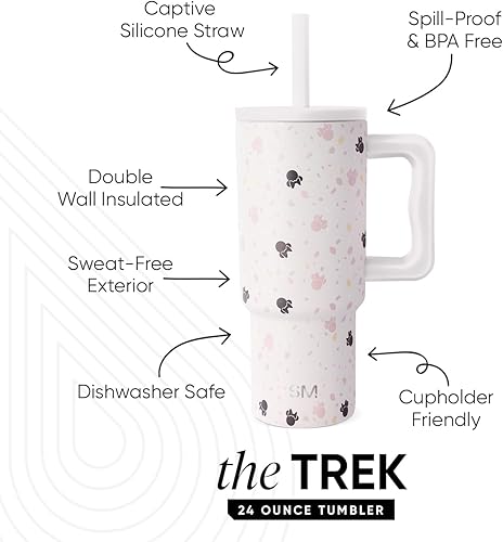 Miniatura 2 de Simple Modern Disney - Vaso para niños de 24 onzas con asa y tapa de popote de silicona, a prueba de derrames, resistente a fugas, botella de acero