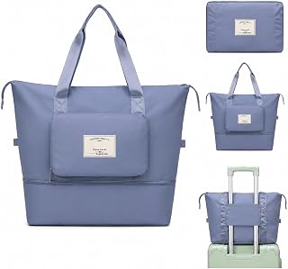 Zollyss Foldable Travel Duffel Bag for Women & Men, Expandable Waterproof Weekender Tote Bag with Shoe Compartment, Carry-... Price In India