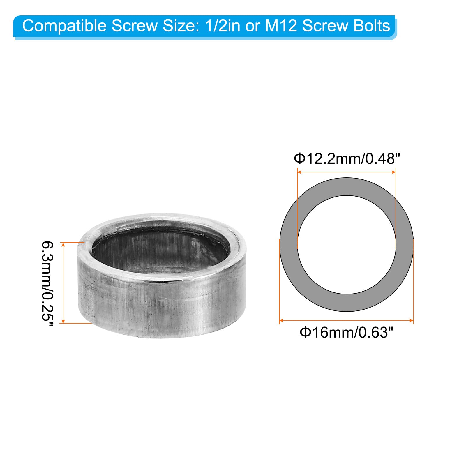 PATIKIL M12 Steel Spacers - Image 2
