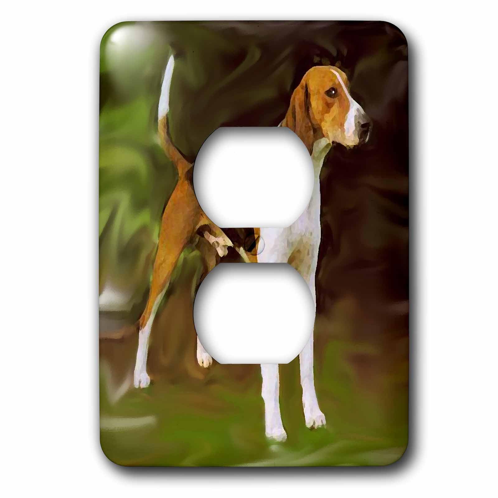 Placage double prise American Foxhound 3dRose lsp_4238_6 pour cacher les fixations murales