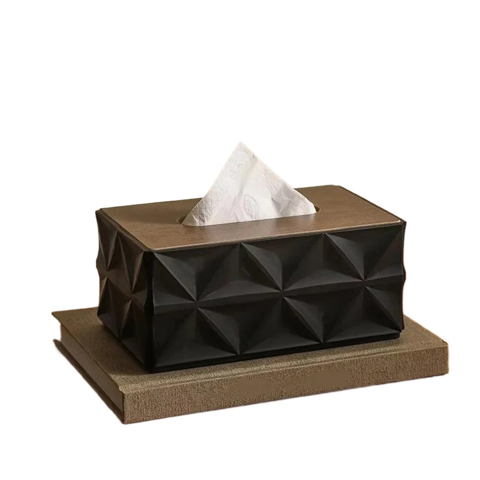 Clarture 2pcs Elegant Wooden Lid Tissue Box - Stylish Napkin Holder for Home and Office
