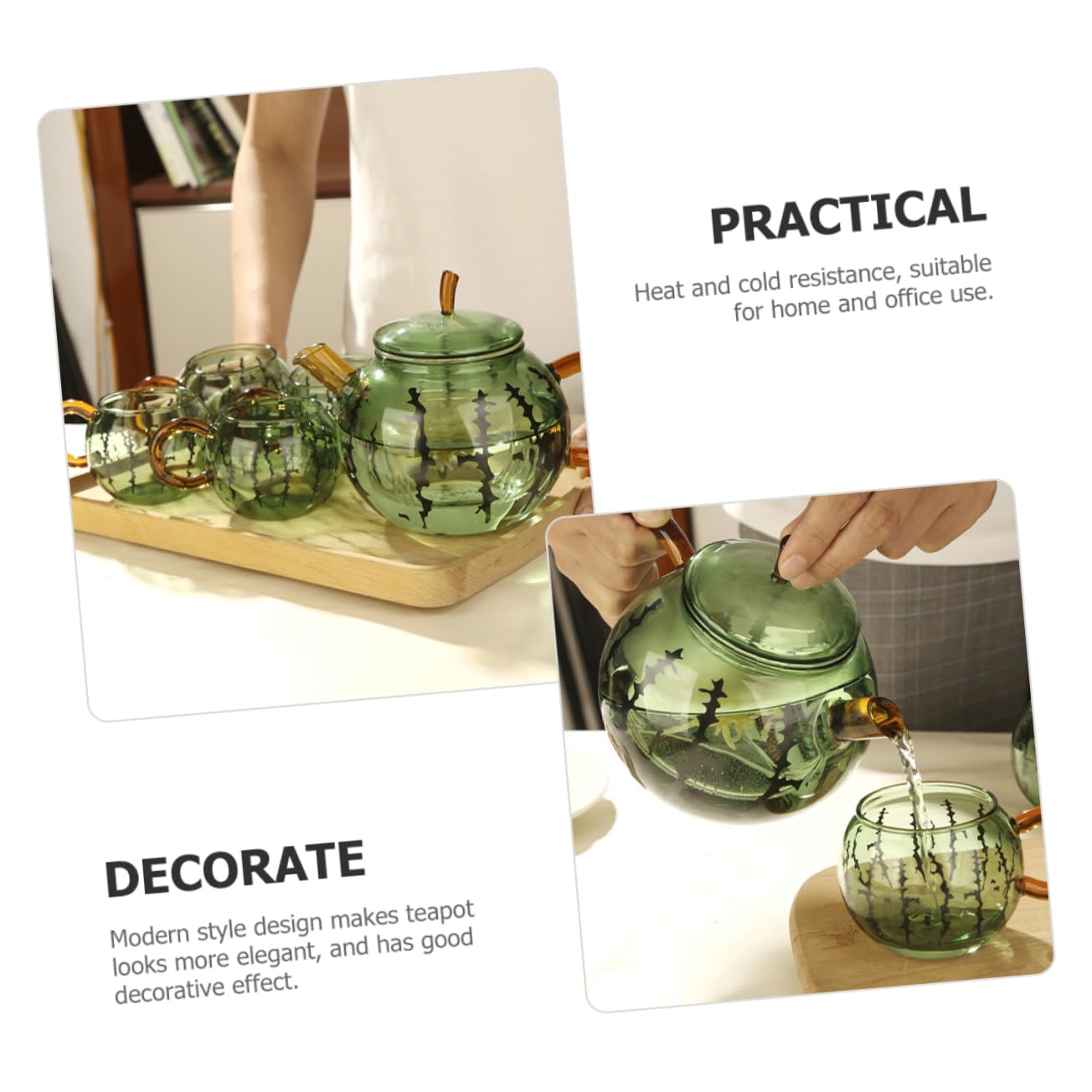 Cabilock Tetera De Cristal Pequeña y Práctica Ideal Para Té Suelto y Té En Bolsa