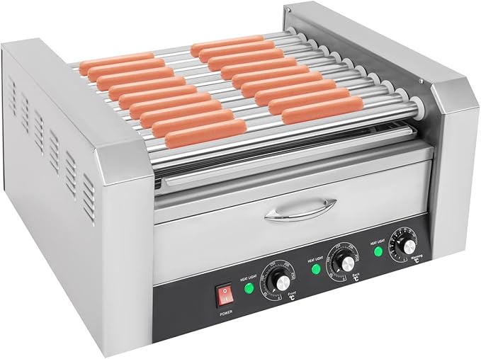 30 Hot Dog Warmer Roller, Commercial Electric Hot Dog Roller Sausage Machine Hotdog