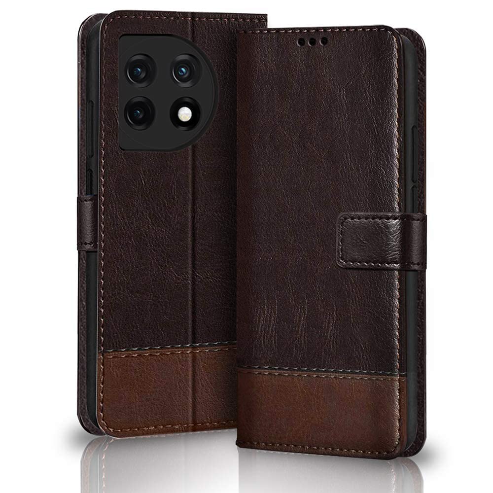TheGiftKart Flip Back Cover Case for OnePlus 11 5G | Dual-Color Leather Finish | Inbuilt Stand & Pockets | Wallet Style Flip Back Case Cover for OnePlus 11 5G (Coffee & Brown) (B0BTYFWK57) Amazon Price History, Amazon Price Tracker