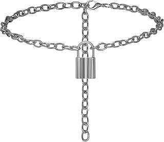 Collar con colgante, cadena de ancla con colgante de candado para mujer