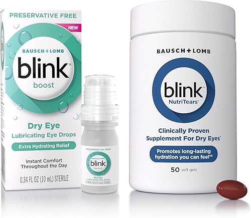 BLINK NutriTears Boost Gotas lubricantes sin conservantes, gotas hidratantes para ojos secos suaves, suplemento para el cuidado de los ojos para
