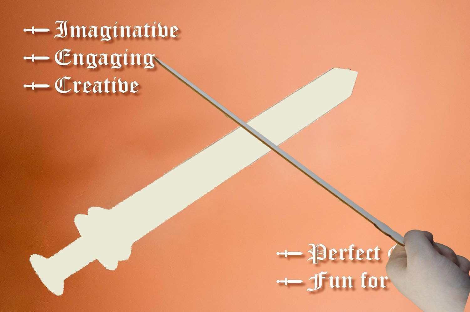 Generic Wooden Handmade Crafts Sword 10 - DIY Children's Imitation Diamond Set, Painting Paint Paste Diamond Sword, Blank Make Your Own, A-030