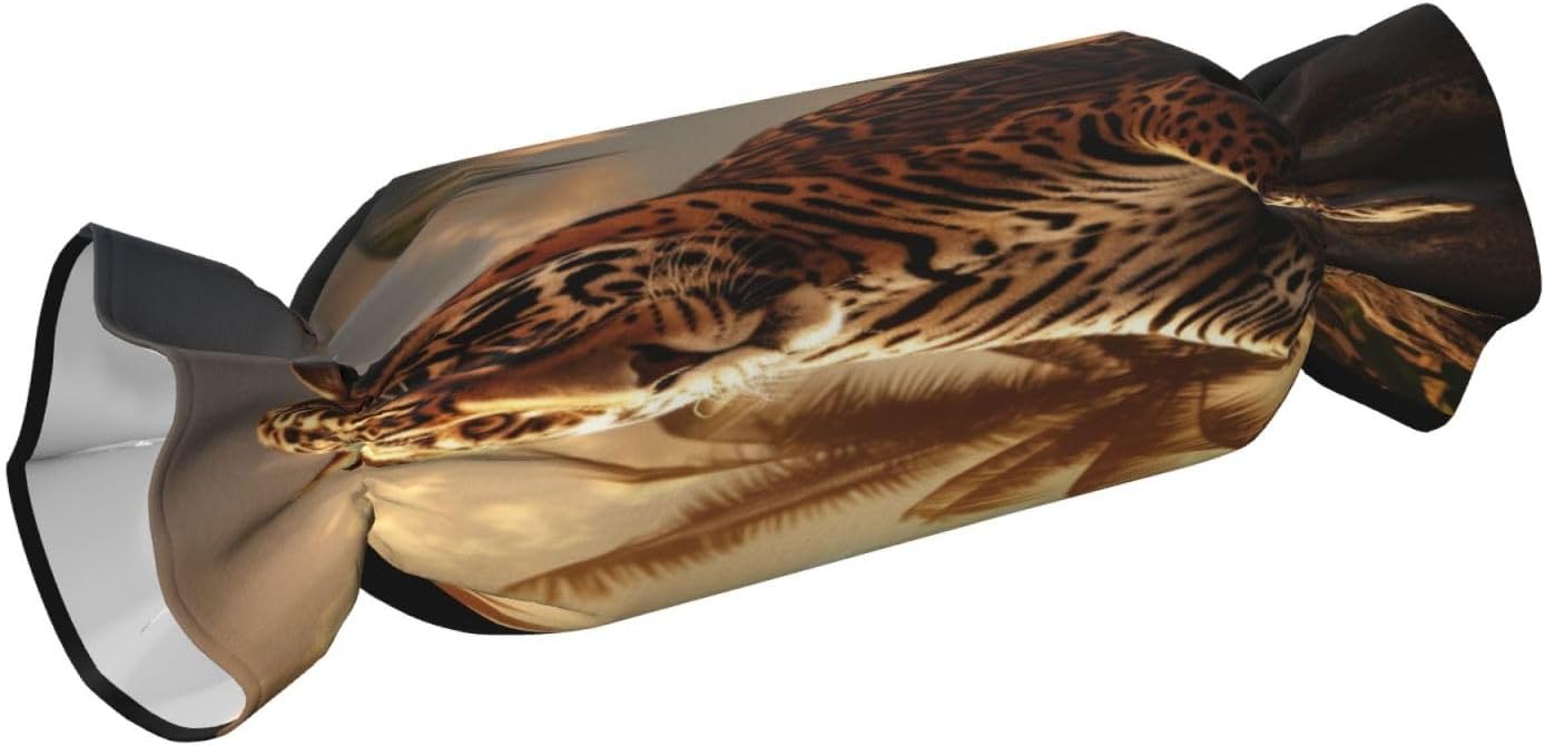 The Leopard Lost Cylindrical Pillow-Premium Bed Pillows, Side Sleeper Neck Support, Decorative Candy Design, Soft and Durable