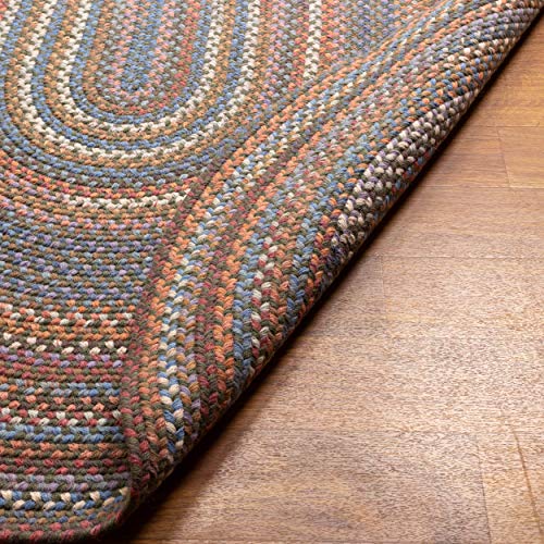 Super Area Rugs Tribeca Soft & Reversible Wool Braided Rug, Made In Usa, Blue Green Mix, 4' X 6' #TOP6