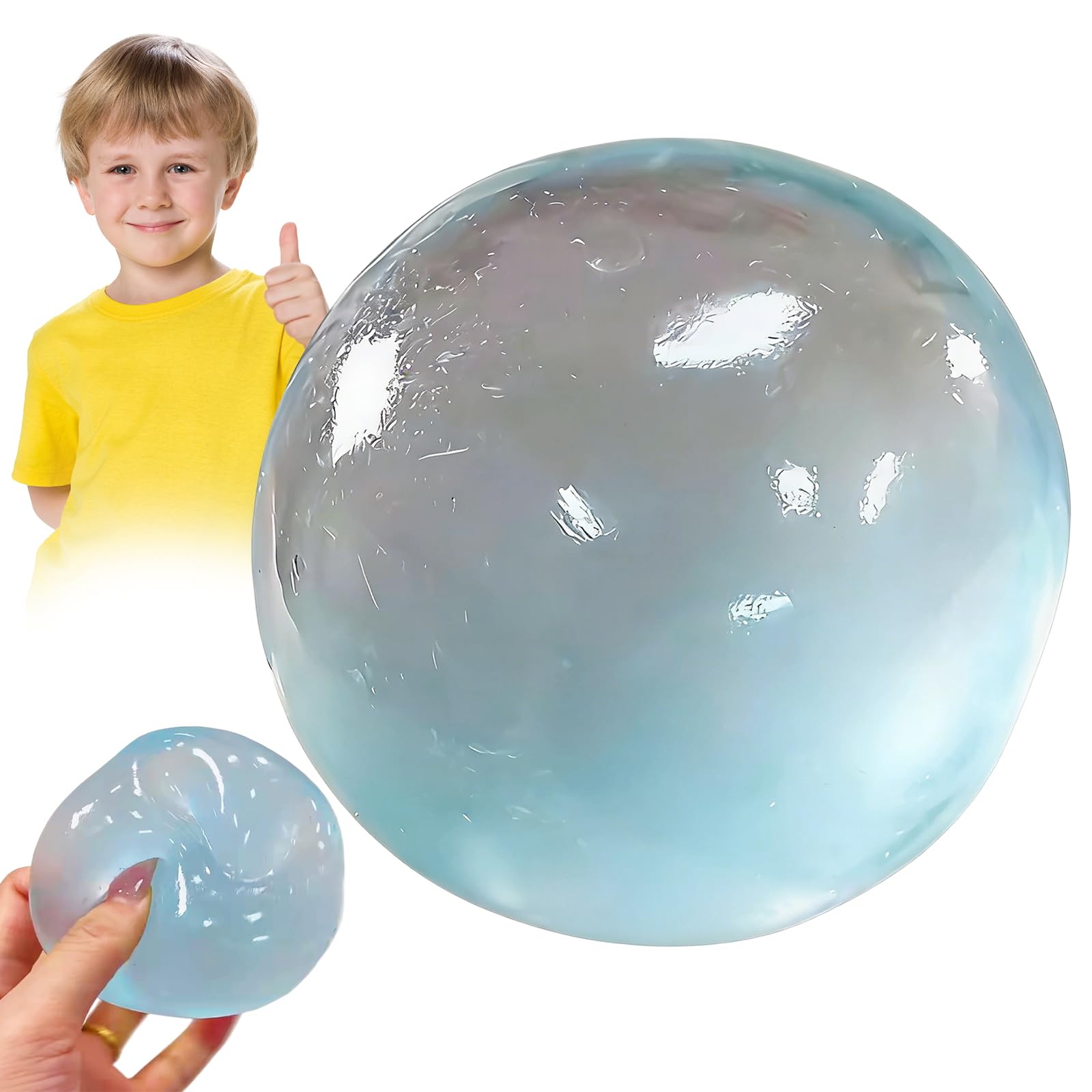Coconut Oil Stress Ball | 6cm Squishies Coconut Oil Jelly Ball | Jumbo Classic Slow Rise Sand Stretchy Squeeze Toys | Non-sticky Crazy Fun Sugar Filled Fidget Ball Sensory Toy