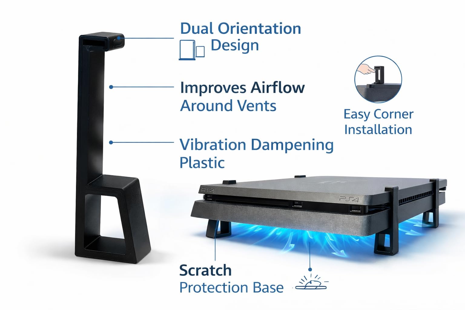 Amazon.com: Kimalab Horizontal Vertical Stand for PlayStation 4