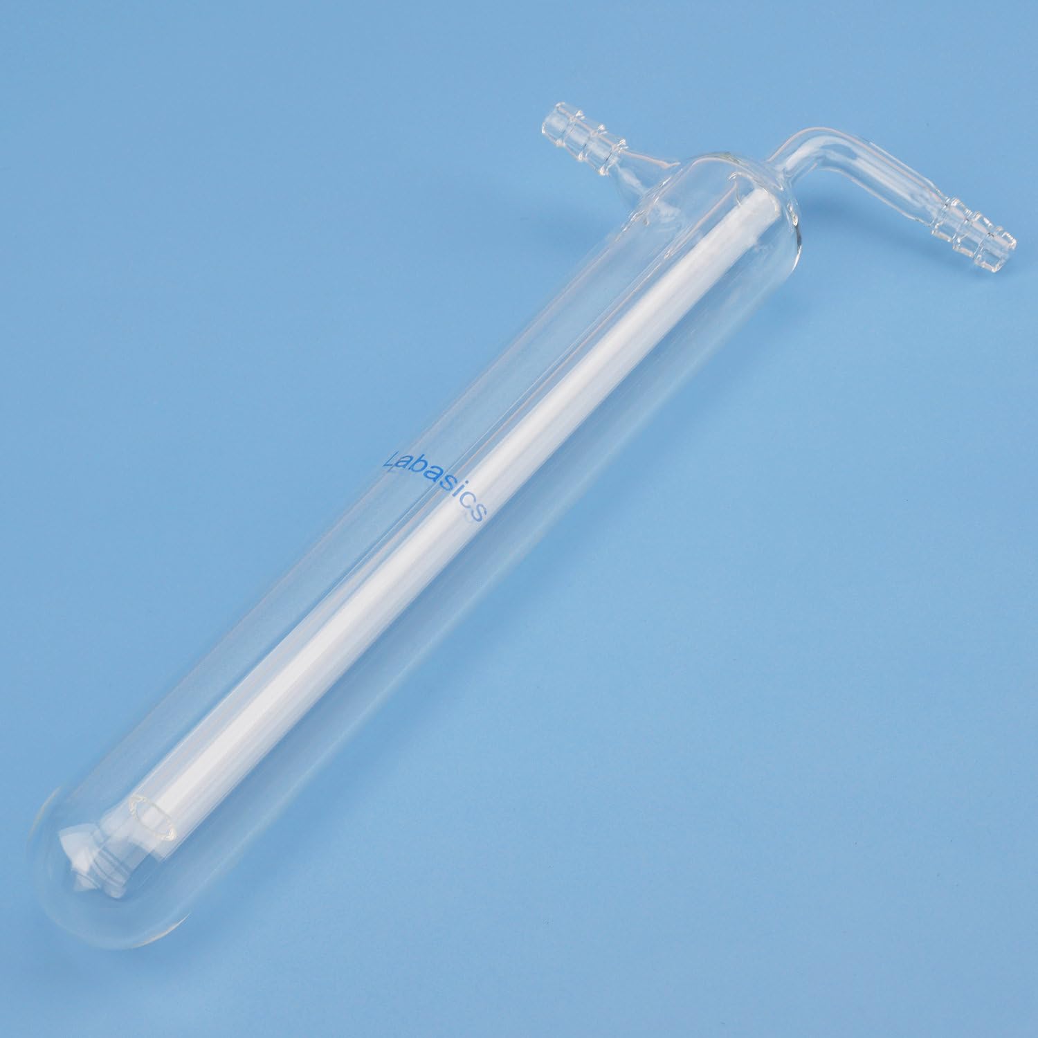 Labasics Glass Vacuum Cold Trap, One-Piece Borosilicate Glass Vacuum Trap with Hose Connection for Lab Use, 10mm Serrated Hose, 200mm Length